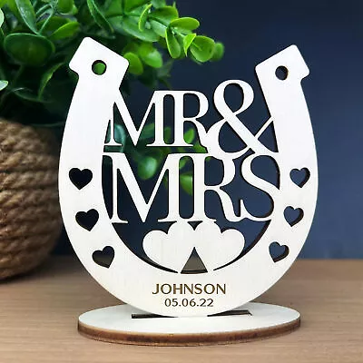 Personalised Wedding Gift Plaque Mr & Mrs Standing Plaque Keepsake Bridal Gift • £4.99