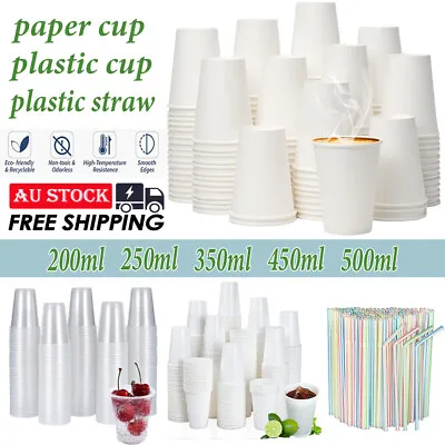 Reusable Coffee Cups Paper Cup 8oz 12oz 16oz Bulk Takeaway Paper Triple Wall • $30.99