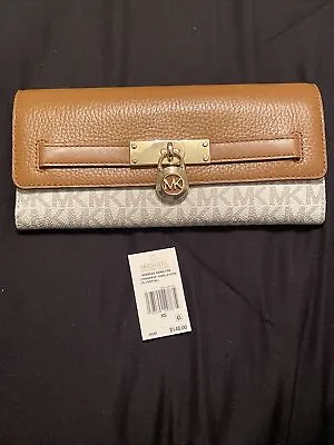 MICKAEL KORS Nouveau Hamilton Luggage Leather Flap Wallet NWT • $99.99