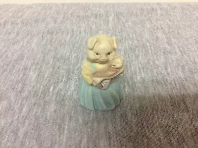 Vintage 1991 Ceramic Miniature Mother Pig W/Baby Piglet Figurine • $8.99