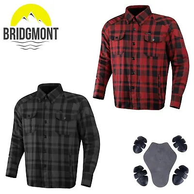 Mens Motorbike Motorcycle Flannel Lumberjack Shirt Made With Kevlar CE Armour • $105.36