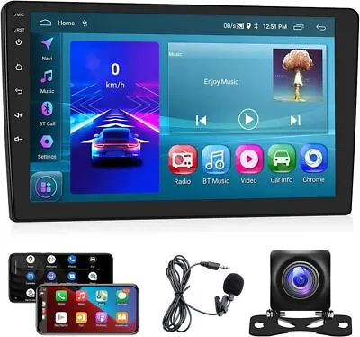 9'' 2 Din 2G+32GB Car Stereo Radio Android 11.0 Carplay GPS Navi WIFI + Camera • £59.99