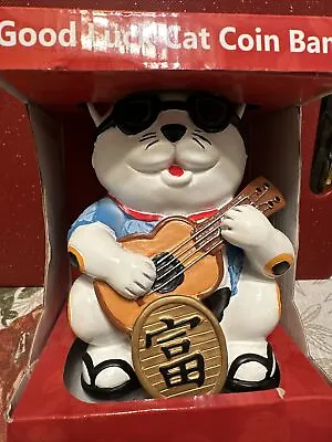 Piggy Bank Maneki Neko Good Fortune Lucky Cat Rare • $25