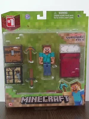 Minecraft Overworld Survival Pack With Steve 3.25  Figure New In Package • $15