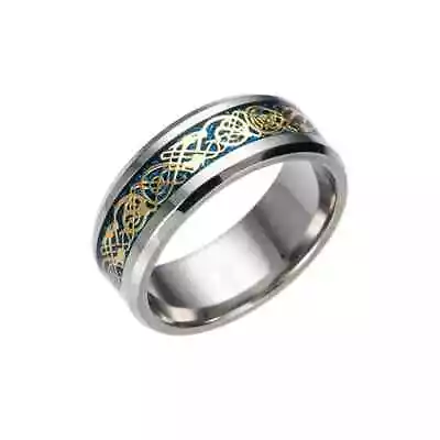 Men's Celtic Dragon Band Ring Size 12 • $10.99