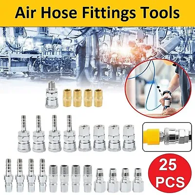 25x Air Hose Fittings Nitto Type Male Female Barb Coupler Compressor Kit Tools • $25.99