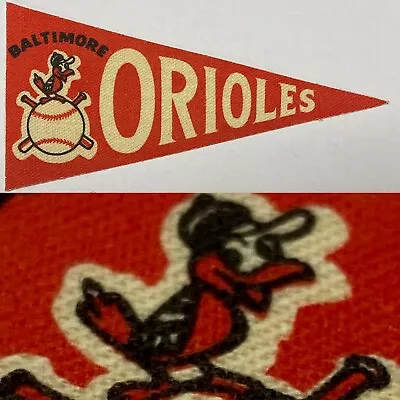 1960s Baltimore Orioles MLB 1.5x3.5 Inch Decal Baseball Post Cereal Mini Pennant • $15.95