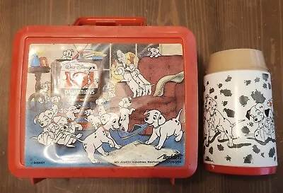 Vintage 90s Disney 101 Dalmatians Lunchbox Plastic -With Thermos No Lid Read • $9.99