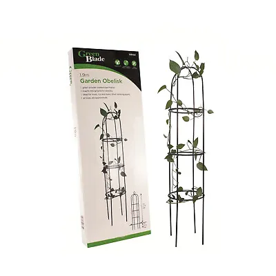 £9.85 • Buy 1.9m Outdoor Garden Metal Obelisk Climbing Plant Support Frame Trellis New