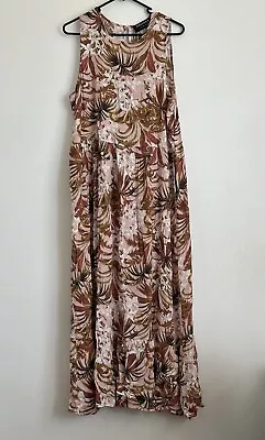Decjuba Floral Summer Maxi Dress Women's Size 14 Straps Holiday Evening Flowy • $35