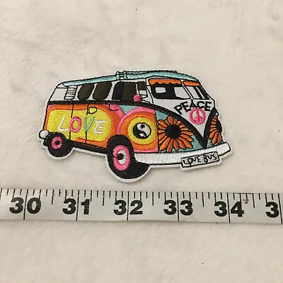 Sixties Hippie Love Bug VW Van Embroidered Iron On Patch New • $4.99