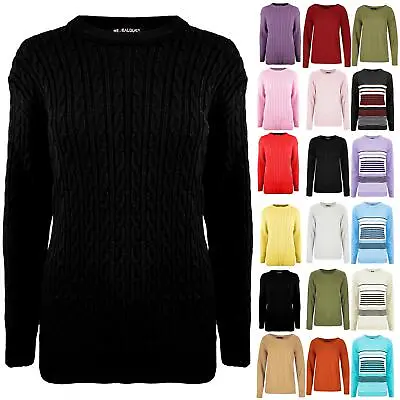 £5.49 • Buy Womens Long Sleeves Ladies Oversized Cable Knitted Chunky Loose Fit Jumper Top