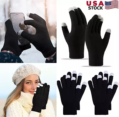 3× Winter Adult Knitted Magic Gloves Full Fingers Touchscreen Warm Gloves Unisex • $7.59