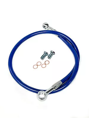 Streamline +2  Extended Steel Braided Rear Brake Line Blue Yamaha YFZ 450 YFZ450 • $31.30