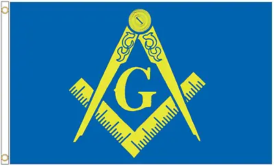 Masonic Freemasonry Blue Polyester Flag - Choice Of Sizes • £5.50