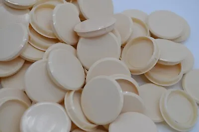 35mm Hinge Hole Cover Cap Beige Cream Blanking Bung Kitchen Bedroom Cabinet Door • £2.89