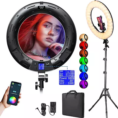 Weeylite WE-10 18 Inch Selfie RGB Ring Light Kit With Remote Phone Holder Tripod • £230.99