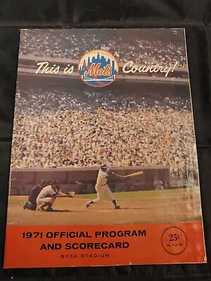 1971 New York Mets Official Program + Scorecard VS Giants Willie Mays Scored • $27