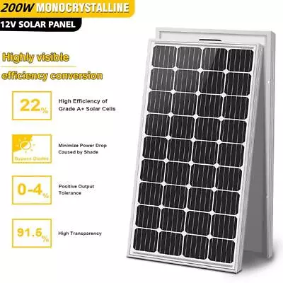 200 Watt 12 Volt Solar Panel 9BB Monocrystalline Solar Module Solar Panels Home • $145.89
