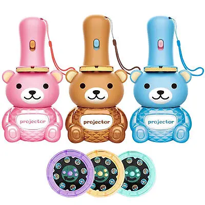Small Flashlights Bear Shaped Kids Projector Torches Toys With 24 Patterns  • $19.74