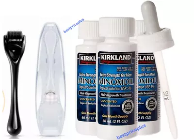 ✅Kirkland Minoxidil 5% Extra Strength 1 To 12 Months Supply✅W Derma Roller .55MM • $7.99