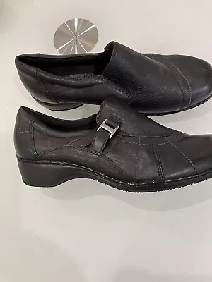 M&S Black Leather Unworn Footglove Shoes Size 5.5 Wider Fit • £15