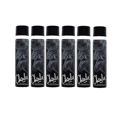 6 X Charlie Body Spray Black 75ml • £10.99