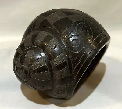 Mexican Oaxaca Black Clay Pottery Barro Negro Snail Trinket Dish Storage Jar 3.5 • $18