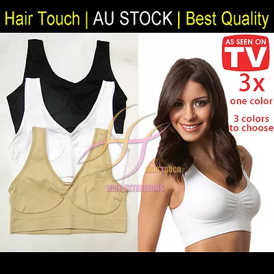 3 X Seamless Bra  ONE Color Choice Original Color Ahh Bra Set  AD • $22.99