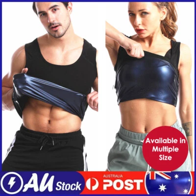 Men Women Sweat Sauna Vest Body Shaper Slimming Neoprene Trainer Fat Burning • $15.59