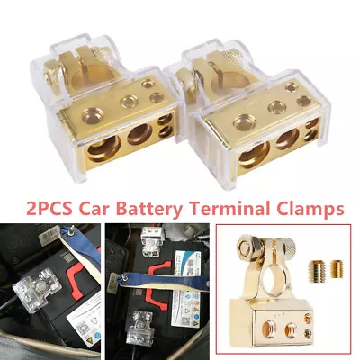 2pcs 0/4/8 Awg Gauge Car Positive Negative Battery Terminal Clamp Connector • $12.79