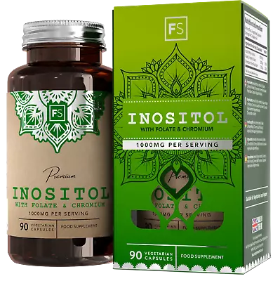 Myo-Inositol Folate & Chromium | 90 1000mg For Hormone Balance & Fertility • £15.99