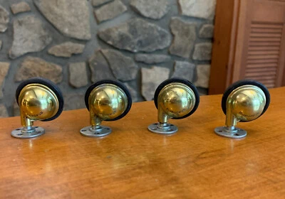 $20 • Buy Set Of 4 Vintage SHEPHERD Brass Ball Casters 2 “ Bolt On Furniture