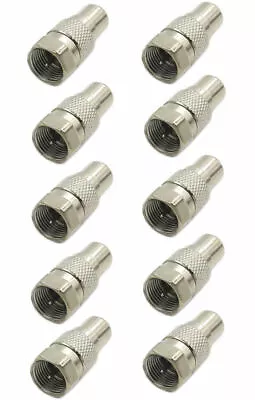 10 Pcs F Type Male To RCA Female Coax Coaxial Cable Adapter Connector Converter • $11.85