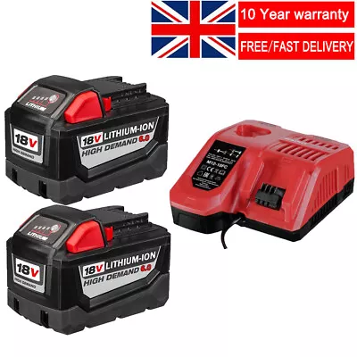 2x NEWEST For Milwaukee M18 M18B5 M18B6 18v XC 6.0Ah Li-ion Battery 48-11-1860  • £32.92