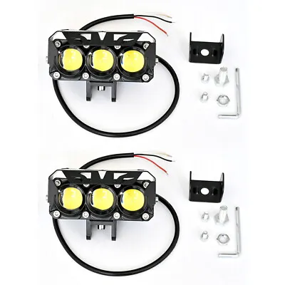 2x LED Spot Lights Auxiliary Motorcycle Headlight Driving Fog Lamp Yellow White • $36.05