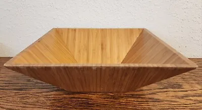 Pampered Chef Square Wood Bowl 11”x11 X4  Salad / Snack Serving Decor 1108 • £9.50