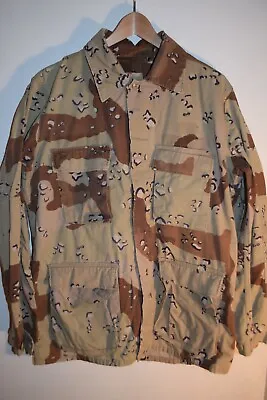 Desert Camo Chocolate Chip Vtg Military Jacket Check Measurements M Long ? M/L ? • $14