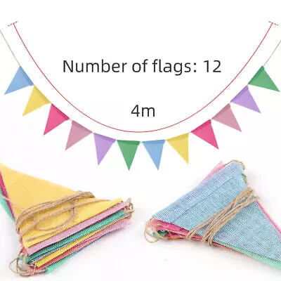 Triangle Flags Bunting Banner Outdoor Bunting For Garden Waterproof • £2.98