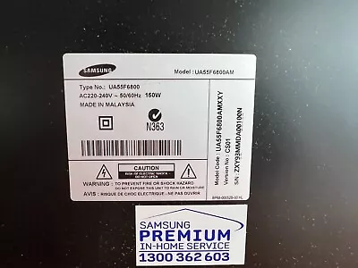 Samsung 55 Inch TV UA55F6800AM - For Parts - Damaged Screen • $125