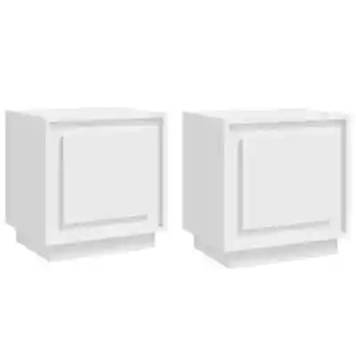 2x Bedside Tables Wooden Drawers Storage Side Cabinets Bedroom Nightstand White • $85.82
