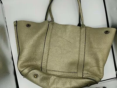 J.CREW Norvegia Boks Borge Garveri Womens Uptown Tote Bag Gold Pebble Leather  • $37.99