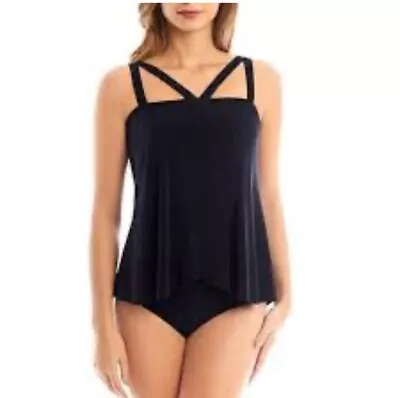 NEW Magicsuit Michelle Tankini Top Women’s 16~w/o Tag~Black~msrp $80 • $34