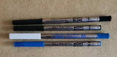 4 Montblanc Rollerball Refills 2 Blue Medium 2 Black B New W.Germany Riesenmine • $34