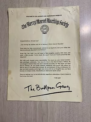 1964 Mmms All Original Welcome Letter Rare Merry Marvel March Marching Society • $40