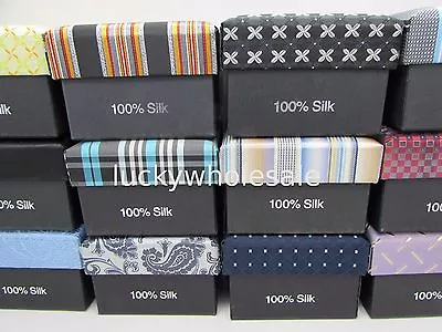 £9.95 • Buy Jacquard Woven Silk Tie Cufflinks & Handkerchief Gift Boxed Set. Hanky Cuff Link