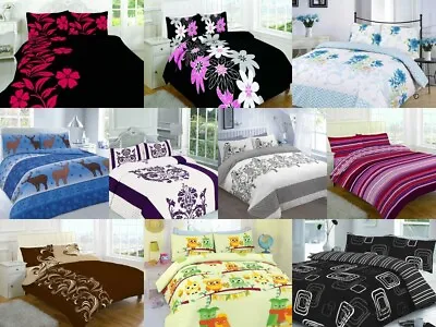 PolyCotton Duvet Cover Set Bedding Set Quilt Cover With Pillowcase • £12.99