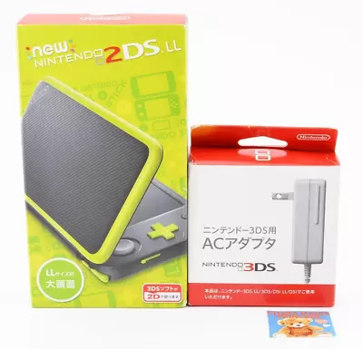 New Nintendo 2DS XL LL Lime Green Black W/Box Manual Adapter Tested Good Japan • $387.74