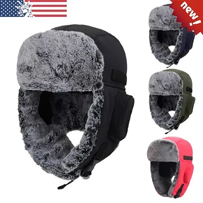 Winter Aviator Hat With Ear Flaps Thermal Warm Snow Ski Cap Flat Cap Men Women • $9.89