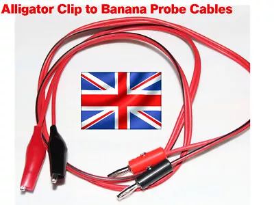 Alligator Clip Test Lead To 4mm Banana Plug Probe Cable 1m Red Black Multimeter/ • $6.70